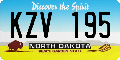 ND license plate KZV195