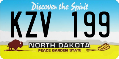 ND license plate KZV199