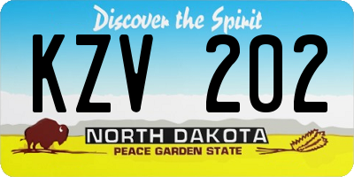 ND license plate KZV202