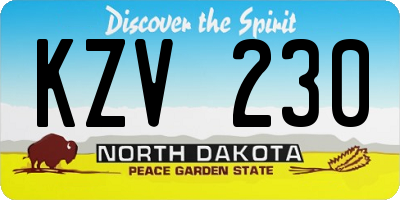 ND license plate KZV230