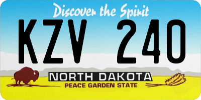 ND license plate KZV240