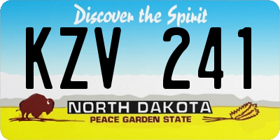 ND license plate KZV241