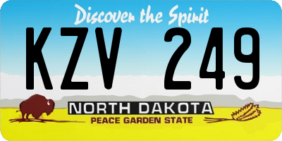 ND license plate KZV249