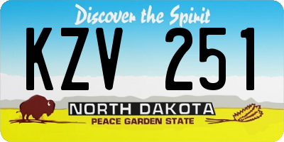 ND license plate KZV251