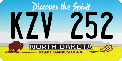 ND license plate KZV252