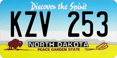 ND license plate KZV253