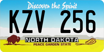 ND license plate KZV256