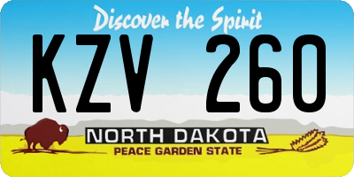 ND license plate KZV260