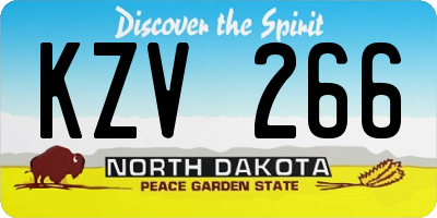 ND license plate KZV266