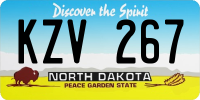 ND license plate KZV267