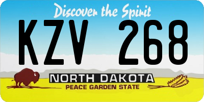 ND license plate KZV268