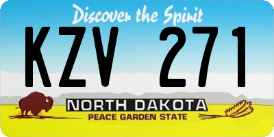 ND license plate KZV271