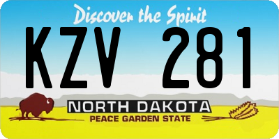 ND license plate KZV281