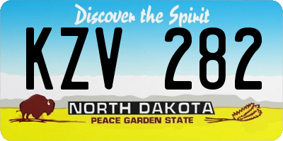 ND license plate KZV282