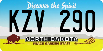 ND license plate KZV290