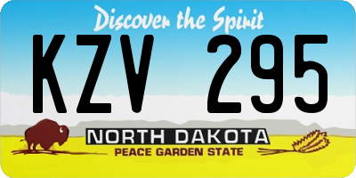 ND license plate KZV295