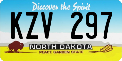 ND license plate KZV297