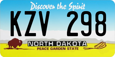 ND license plate KZV298