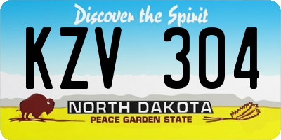 ND license plate KZV304