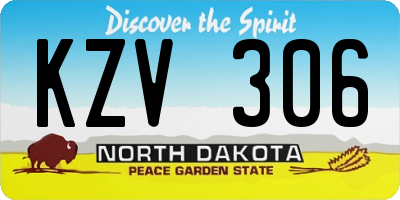 ND license plate KZV306