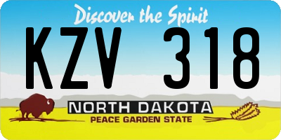 ND license plate KZV318