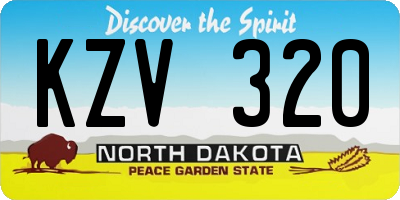 ND license plate KZV320