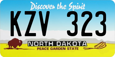 ND license plate KZV323