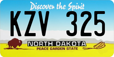 ND license plate KZV325