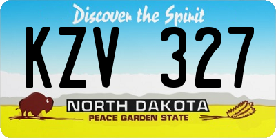 ND license plate KZV327