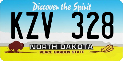 ND license plate KZV328