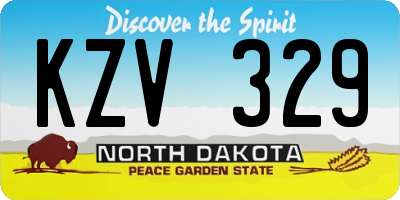 ND license plate KZV329