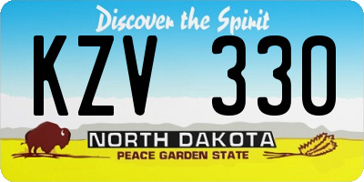 ND license plate KZV330