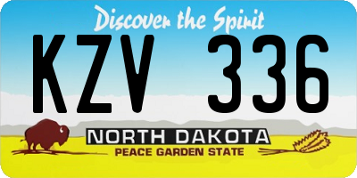 ND license plate KZV336