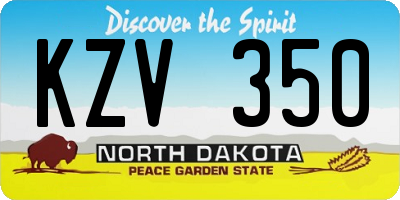 ND license plate KZV350