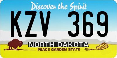 ND license plate KZV369