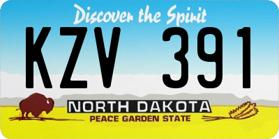 ND license plate KZV391