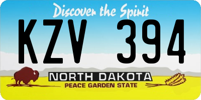 ND license plate KZV394