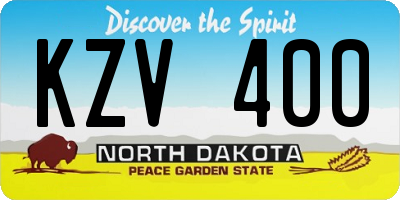 ND license plate KZV400