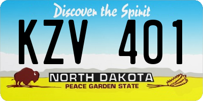 ND license plate KZV401