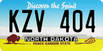 ND license plate KZV404