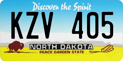 ND license plate KZV405