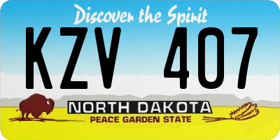 ND license plate KZV407