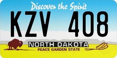 ND license plate KZV408