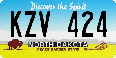 ND license plate KZV424