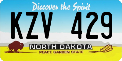 ND license plate KZV429