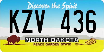 ND license plate KZV436