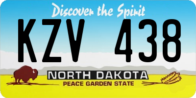 ND license plate KZV438