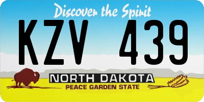 ND license plate KZV439