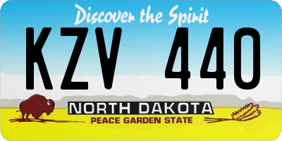 ND license plate KZV440