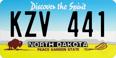 ND license plate KZV441